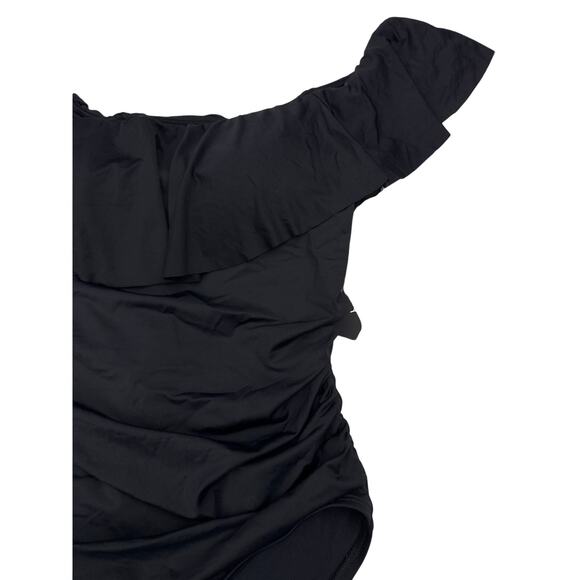 La Blanca Island Goddess Women One Piece Off Shoulder Ruffle  Bathing Suit - Picture 4 of 7